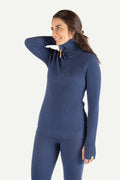 Hustadvika 2.0 Wool sweater Half Zip, Atlantic blue