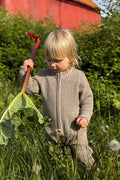 Hustadvika 2.0 Wool Babysuit Zip, Linen