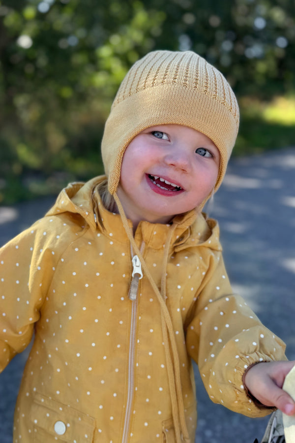 Lanullva Hustadvika 2.0 Wool Hat Flaps Children, Buttercup