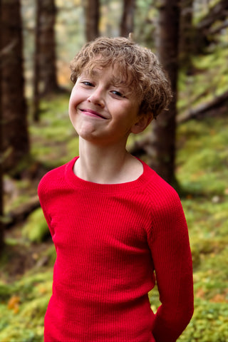 Lanullva Havbris 2.0 Wool Sweater Kids, Cranberry