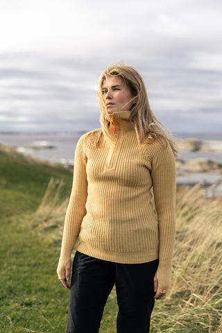 Hustadvika 2.0 Wool Sweater Half Zip, Buttercup