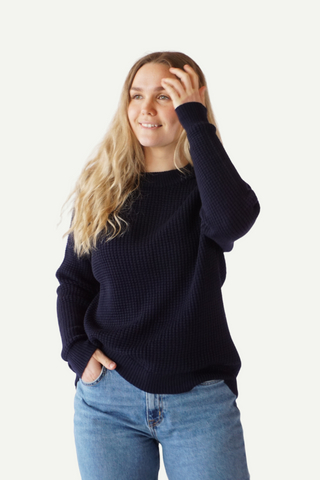 Lanullva Klassisk 2.0 Strikkegenser Dame, Nattblå-Lanullva