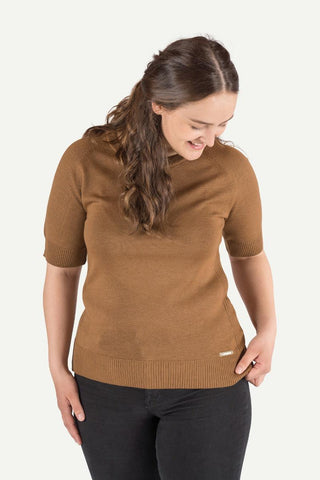 Klassisk 2.0 Ull T-skjorte Dame, Nutmeg-Lanullva