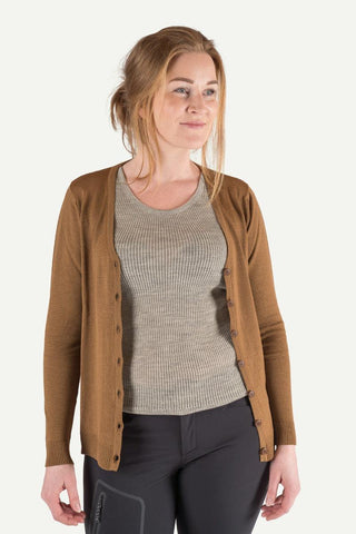 Klassisk 2.0 Ullcardigan Dame, Nutmeg-Lanullva