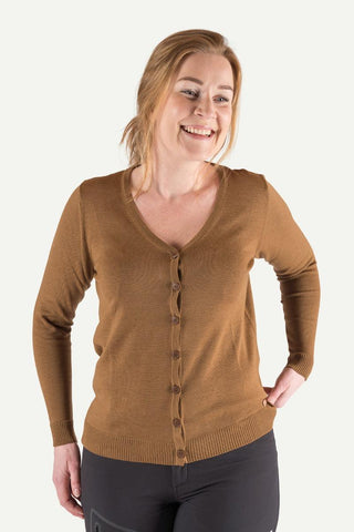 Klassisk 2.0 Ullcardigan Dame, Nutmeg-Lanullva
