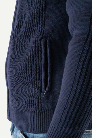 Lanullva Classic 2.0 Thick Wool Cardigan Men's Zip, Night Blue