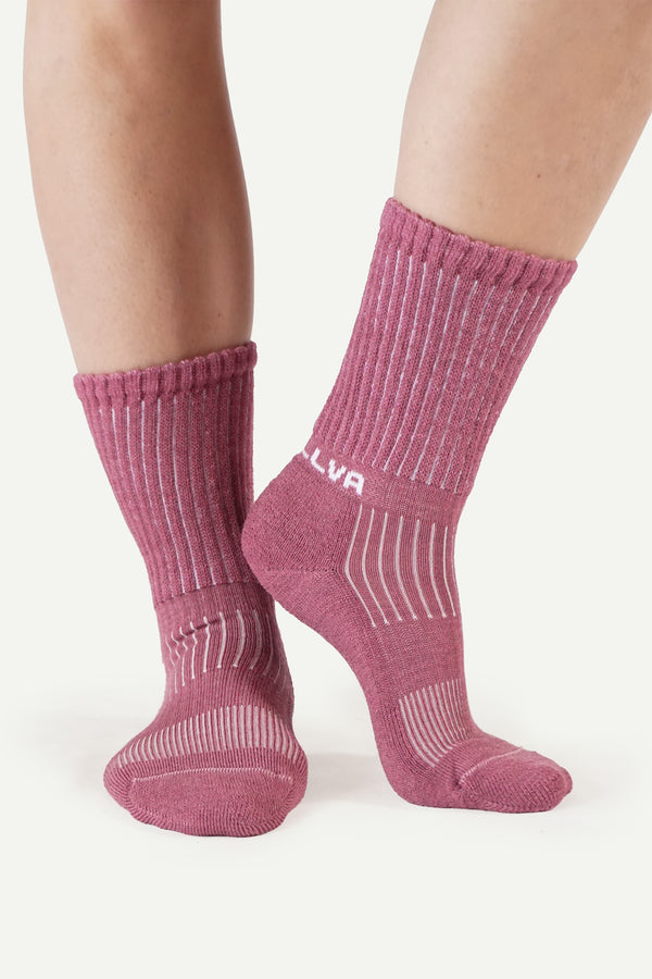 Lanullva Wool Socks Adult, Heather Pink