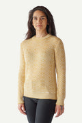 Patterned Wool Crewneck Sweater, Buttercup