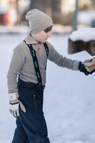 Hustadvika 2.0 Wool Sweater Half Zip Junior, Linen