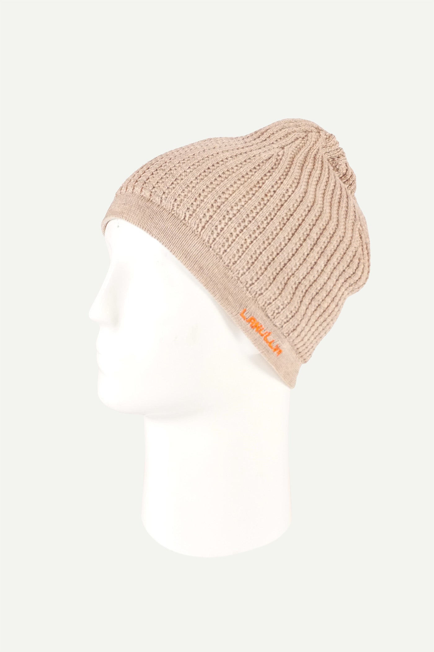 Lanullva Hustadvika 2.0 Wool Hat Ribbed Knit, Linen