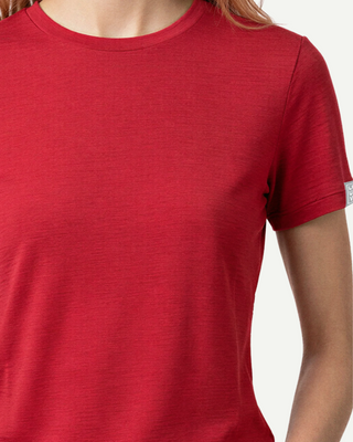 Everyday Woll-T-Shirt Damen, Himbeere