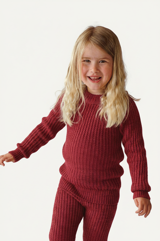 Hustadvika 2.0 Wool jumper Children, Raspberry
