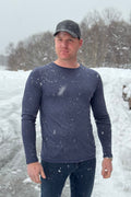 Basic T-Shirt Men's Long Sleeve, Night Blue