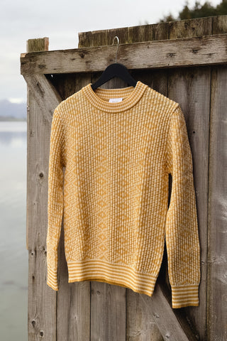 Lanullva Patterned Wool Crewneck Sweater, Buttercup