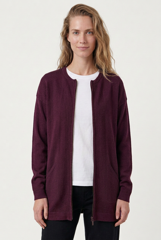 Cardigan in Pflaume